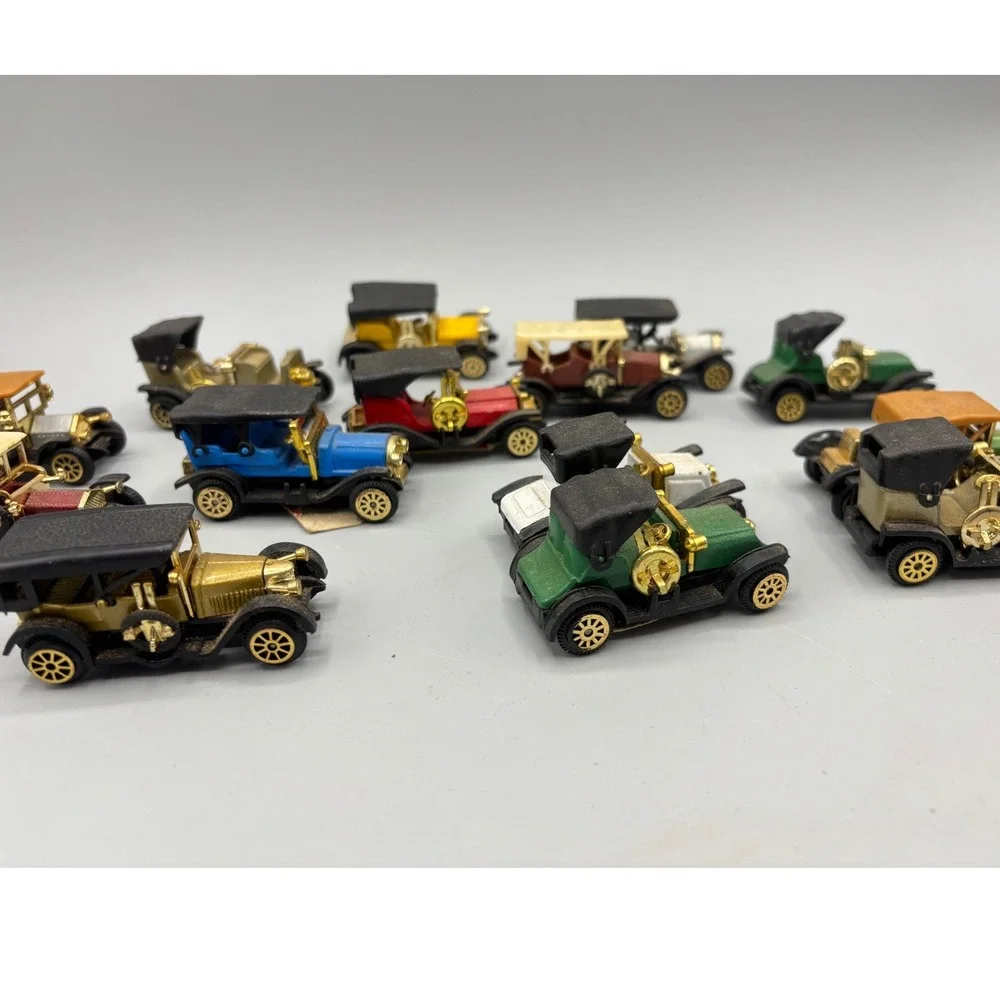 Vintage Miniature Diecast Antique Car Lot 14 Piece Set Early Motoring Models